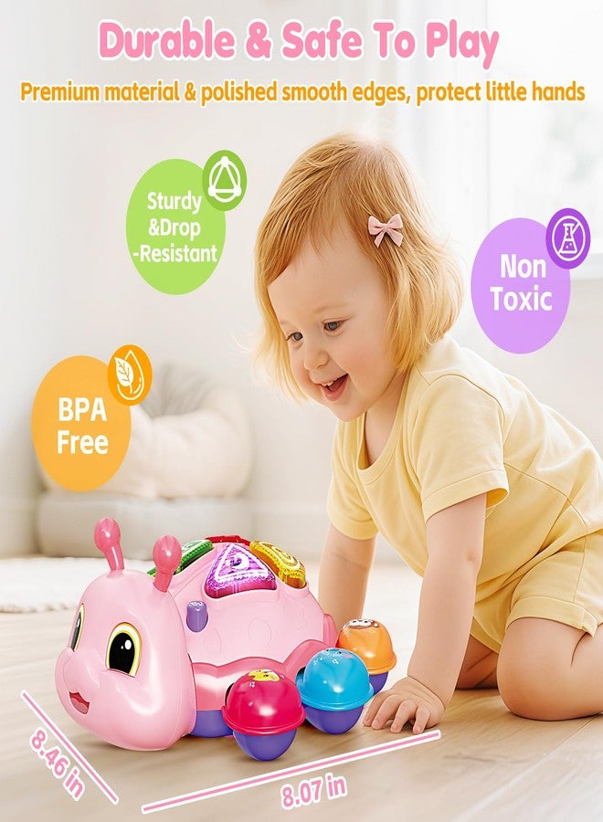 GMAOPHY Baby Crawling Toys for 6-12 Months, Musical Toys for Infants 7 8 9 10 11 Months, Early Learning Educational Toy with Sound, Tummy Time Development Toys, Christmas Birthday Gifts for 1 Year Old, Pink - Image 2