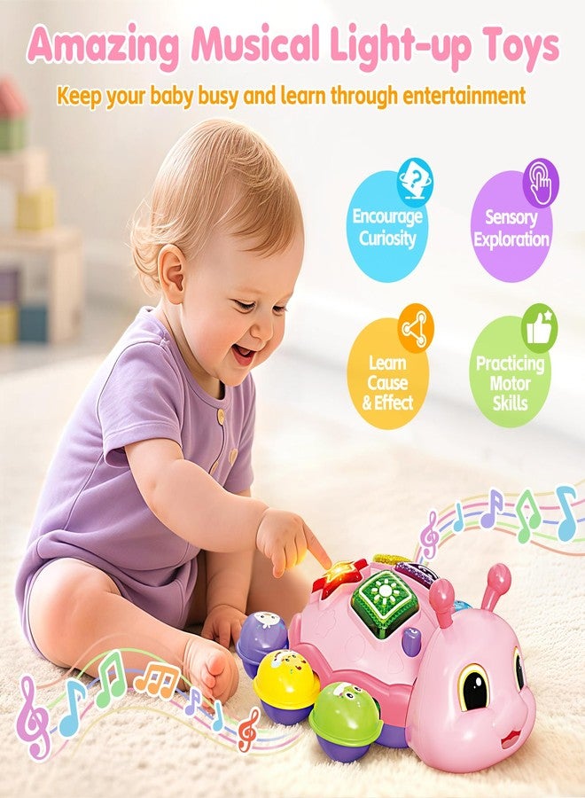 GMAOPHY Baby Crawling Toys for 6-12 Months, Musical Toys for Infants 7 8 9 10 11 Months, Early Learning Educational Toy with Sound, Tummy Time Development Toys, Christmas Birthday Gifts for 1 Year Old, Pink - Image 5