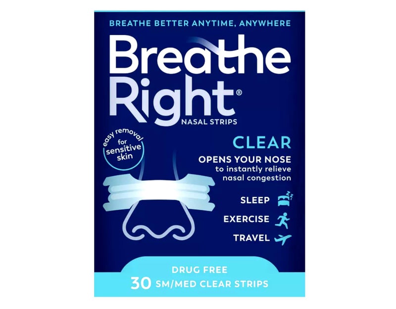 Breathe Right Nasal Strips, Small/Medium, Clear, 30 Count (Pack of 3) - Image 2