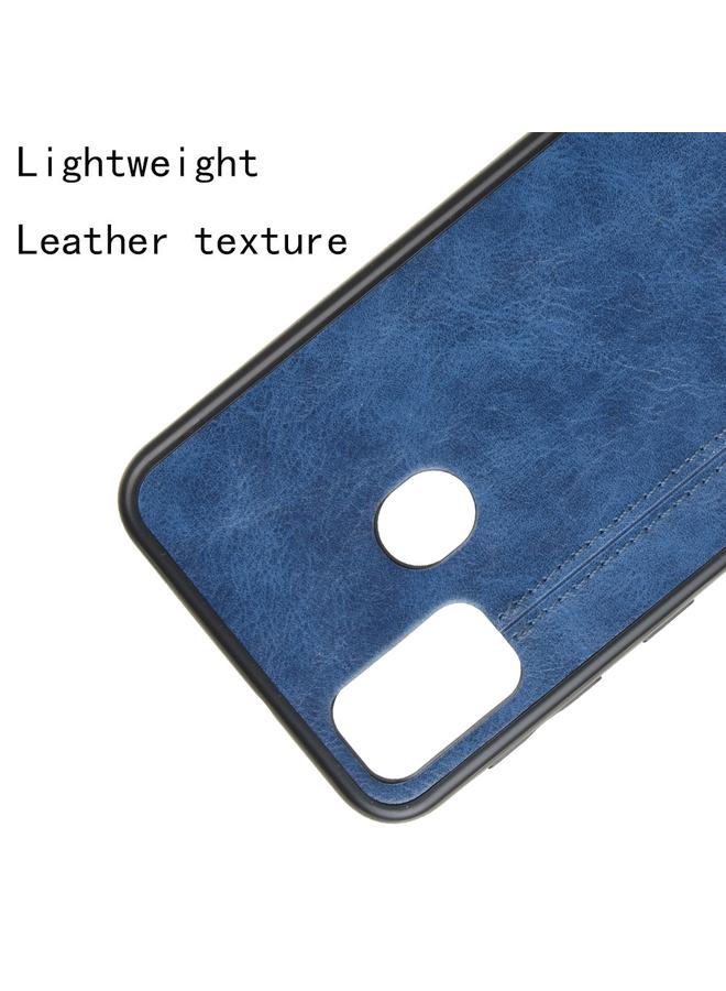 اس-توب جراب لهاتف Galaxy M30s مقاوم للصدمات بنمط جلد البقر المخيط من البولي كربونات + البولي يوريثان الحراري + جراب TPU - Image 4