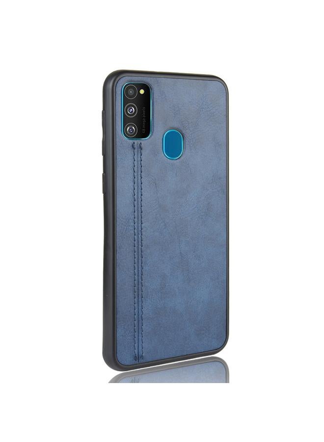 اس-توب جراب لهاتف Galaxy M30s مقاوم للصدمات بنمط جلد البقر المخيط من البولي كربونات + البولي يوريثان الحراري + جراب TPU - Image 3