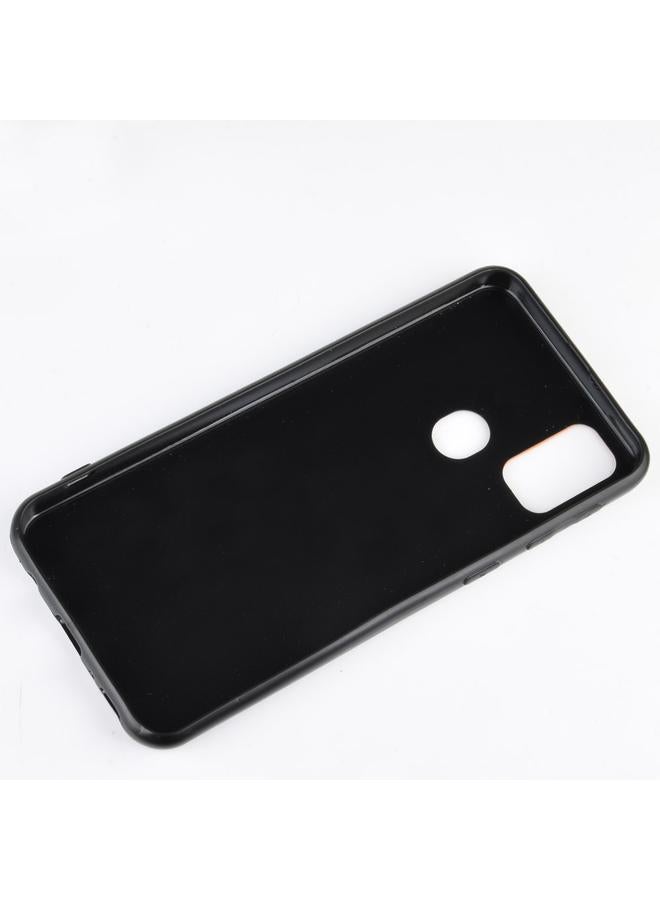 اس-توب جراب لهاتف Galaxy M30s مقاوم للصدمات بنمط جلد البقر المخيط من البولي كربونات + البولي يوريثان الحراري + جراب TPU - Image 5