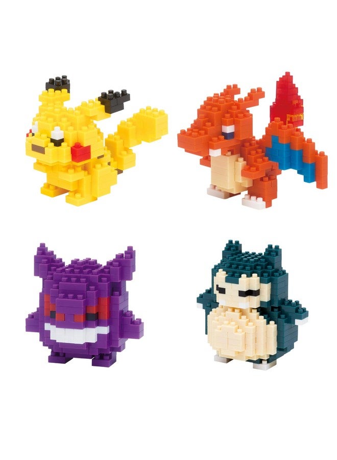 nanoblock - Pokémon - All-Star Series Complete Set of 4 (Pikachu, Charizard, Gengar, Snorlax) Pokémon Series Building Kit - Image 1