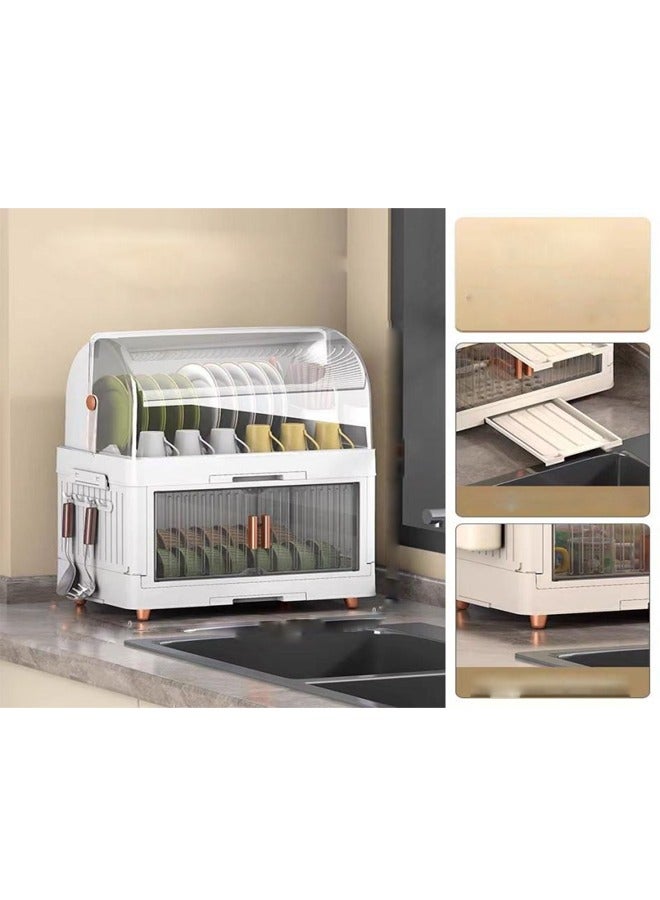 إيه تي إم رف أطباق مزدوج الطبقات مع غطاء مقاوم للغبار وصينية تصريف - 52 × 39.5 × 26.5 سم - Image 1