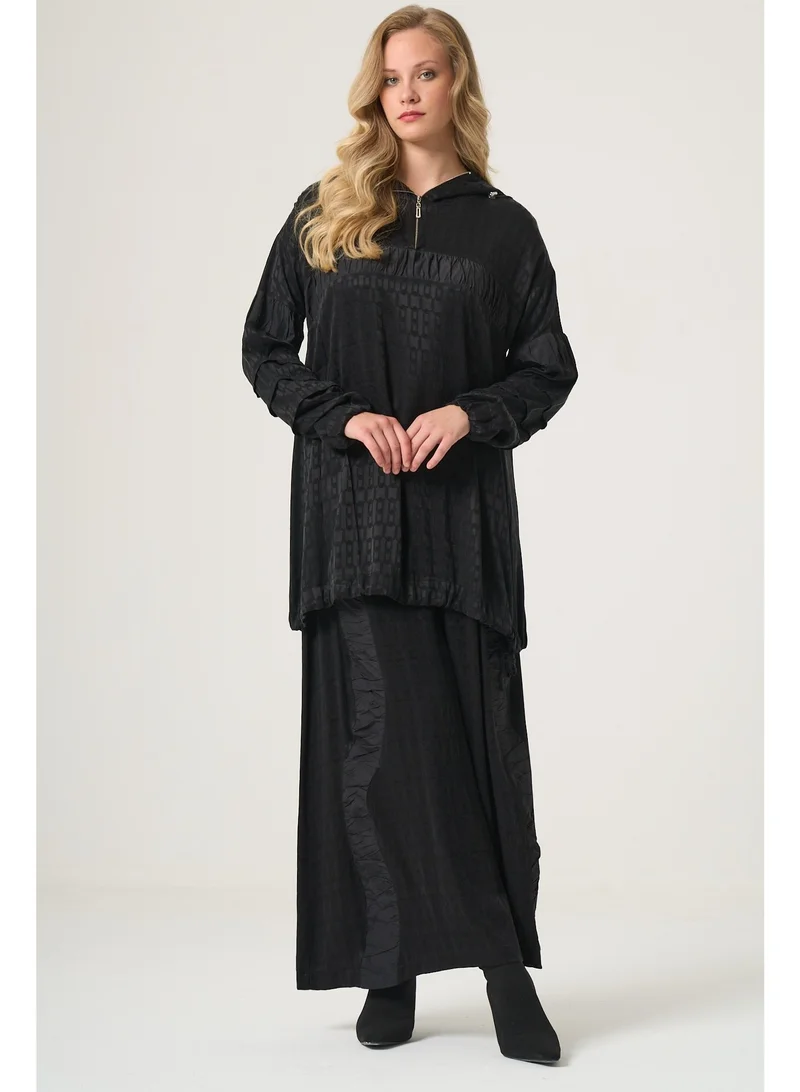 MissWhence  Draped Technical-Fabric Cupro Silk Tunic & Trouser Set for Women | Best Price UAE