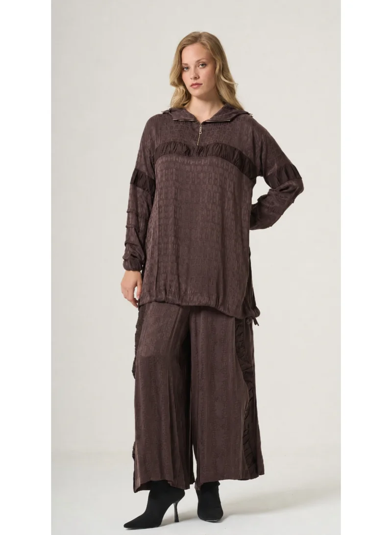 MissWhence  Draped Technical-Fabric Cupro Silk Tunic & Trouser Set for Women | Best Price UAE