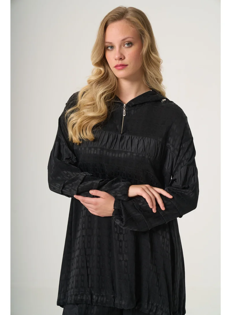 MissWhence  Draped Technical-Fabric Cupro Silk Tunic & Trouser Set for Women | Best Price UAE