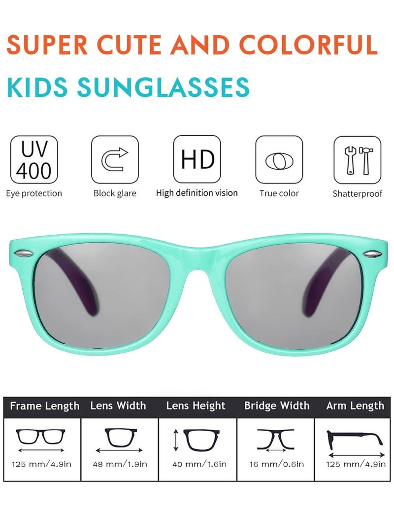 ROSSINI نظارات شمسية مرنة للأطفال من ROCF ROSSINI، قطعتين غير قابلة للكسر، نظارات شمسية للأطفال من عمر 2-8 سنوات، مع علبة - Image 2