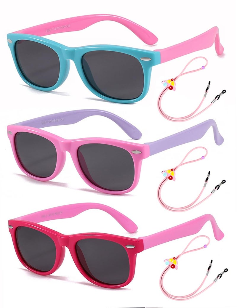 ROSSINI نظارات شمسية مرنة للأطفال من ROCF ROSSINI، قطعتين غير قابلة للكسر، نظارات شمسية للأطفال من عمر 2-8 سنوات، مع علبة - Image 1