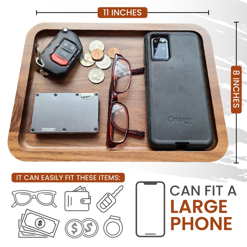 Virginia Boys Kitchens Valet Tray For Men - Made in USA - Jewelry Tray for Entryway - Great tray for nightstand or desks - Image 5