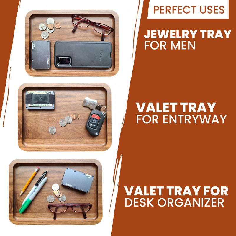 Virginia Boys Kitchens Valet Tray For Men - Made in USA - Jewelry Tray for Entryway - Great tray for nightstand or desks - Image 4