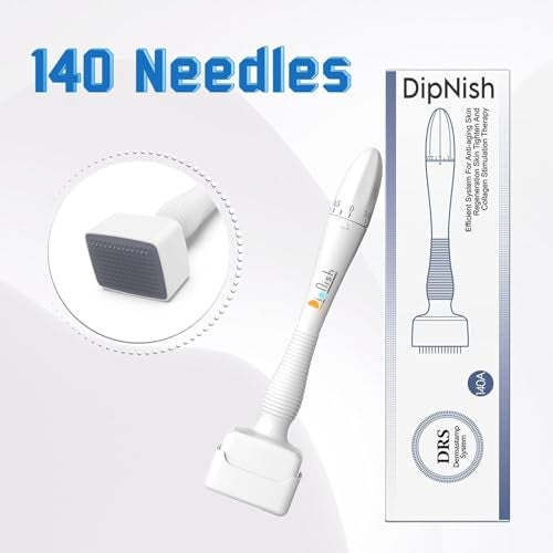 DipNish Derma stamp for Hair Regrowth 140 Titanium Adjustable Micro Needle, Facial Derma Roller with microneedling Kit for Face, Skin Repair & Beard Growth, Reusable derma pen - Image 4