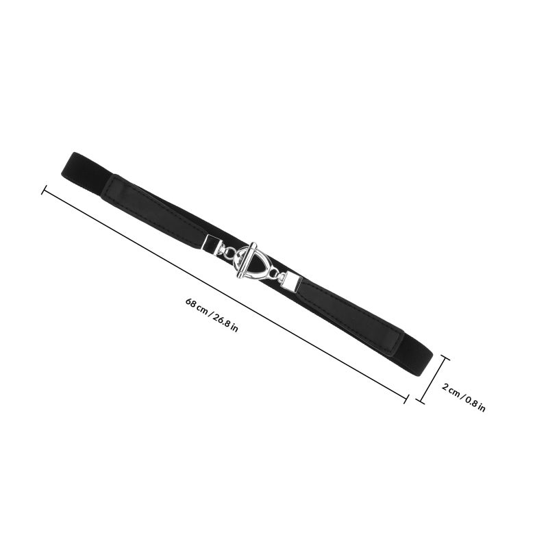 1Pc Retro Waist Belt Decorative Waistband Hanging Buckle Waist Belt (Black) - Image 2