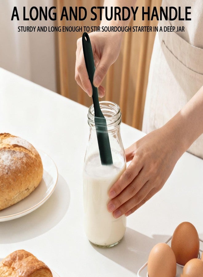 ملعقتان سيليكون للبرطمانات، ملعقة فرد مربى 9 بوصة لزبدة الفول السوداني، خلاط برطمان مقاوم للحرارة وآمن غذائياً، ملعقة مطبخ لكشط كريمة التزيين والخبز والمربى (أسود) - Image 2