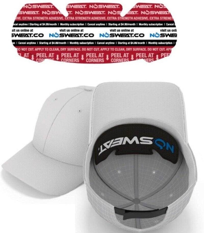 Golf Hat Sweat Liner – Prevents Stains & Odor by NoSweat- Patented Technology Made in The USA (12) Blk