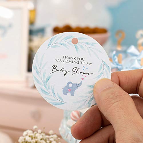 Summer-Ray.com Summer-Ray 50pcs Thank You for Coming to My Baby Shower Baby Elephant Theme Thank You Tags Favor Tags - Image 2