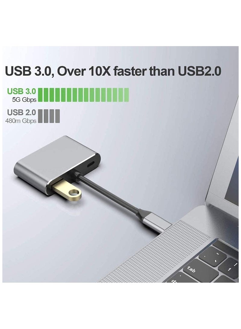 Digipace 4-in-1 Type C Adapter Hub, USB C to HDMI VGA Adapter, XVZ 4-in-1 USB C Hub with 4K HDMI, 1080P VGA, USB 3.0, USB C PD Charging, Compatible with Nintendo Switch, for Samsung, for MacBook Air, XPS  - Image 4