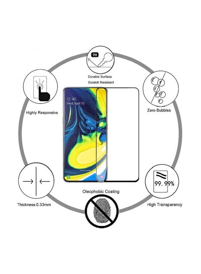 Halamodo Tempered Glass Full Screen Protector Transparent for Samsung Galaxy A80,HD Anti-scrape/reflective/stain/finger print,Easy to Apply - Image 3