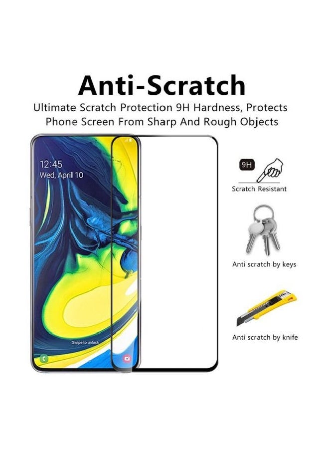 Halamodo Tempered Glass Full Screen Protector Transparent for Samsung Galaxy A80,HD Anti-scrape/reflective/stain/finger print,Easy to Apply - Image 4