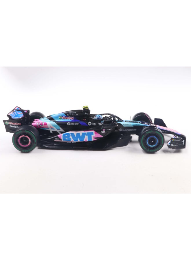 Solido Alpine F1 Team A524 Brazilian GP 2024 P. Gasly Diecast Model Car, 1:18 Scale Formula 1 Race Car, Blue Collector Display Model with Directional Wheels - Image 2