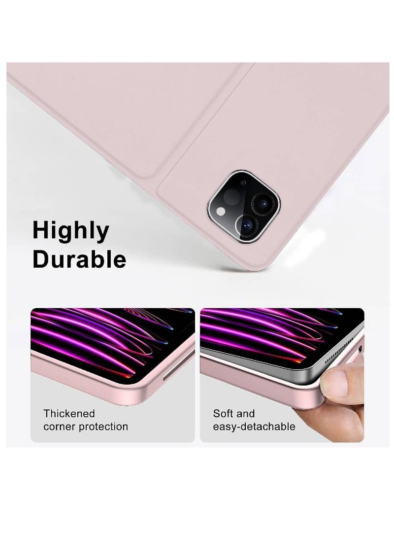 زومي حافظة لوحة مفاتيح لجهاز iPad Pro مقاس 12.9 بوصة 2022 الجيل السادس / 2021 الجيل الخامس، تصميم المملكة المتحدة، حافظة لوحة مفاتيح قابلة للفصل لجهاز iPad Pro مقاس 12.9 بوصة 2020/2018 الجيل الرابع/الثالث، وردي - Image 2