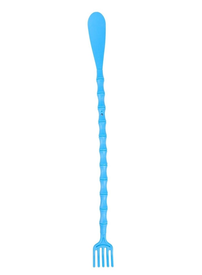 هراشة ظهر سيليكون ممتاز بشكل شوكة مع يد طويلة مرنة لتنظيف وحك الظهر - Image 1