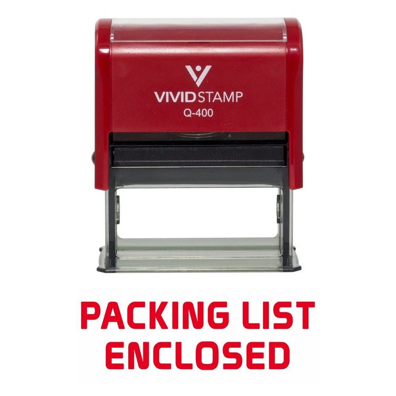 Vivid Stamp Packing List Enclosed Self Inking Rubber Stamp Red Ink  XLarge
