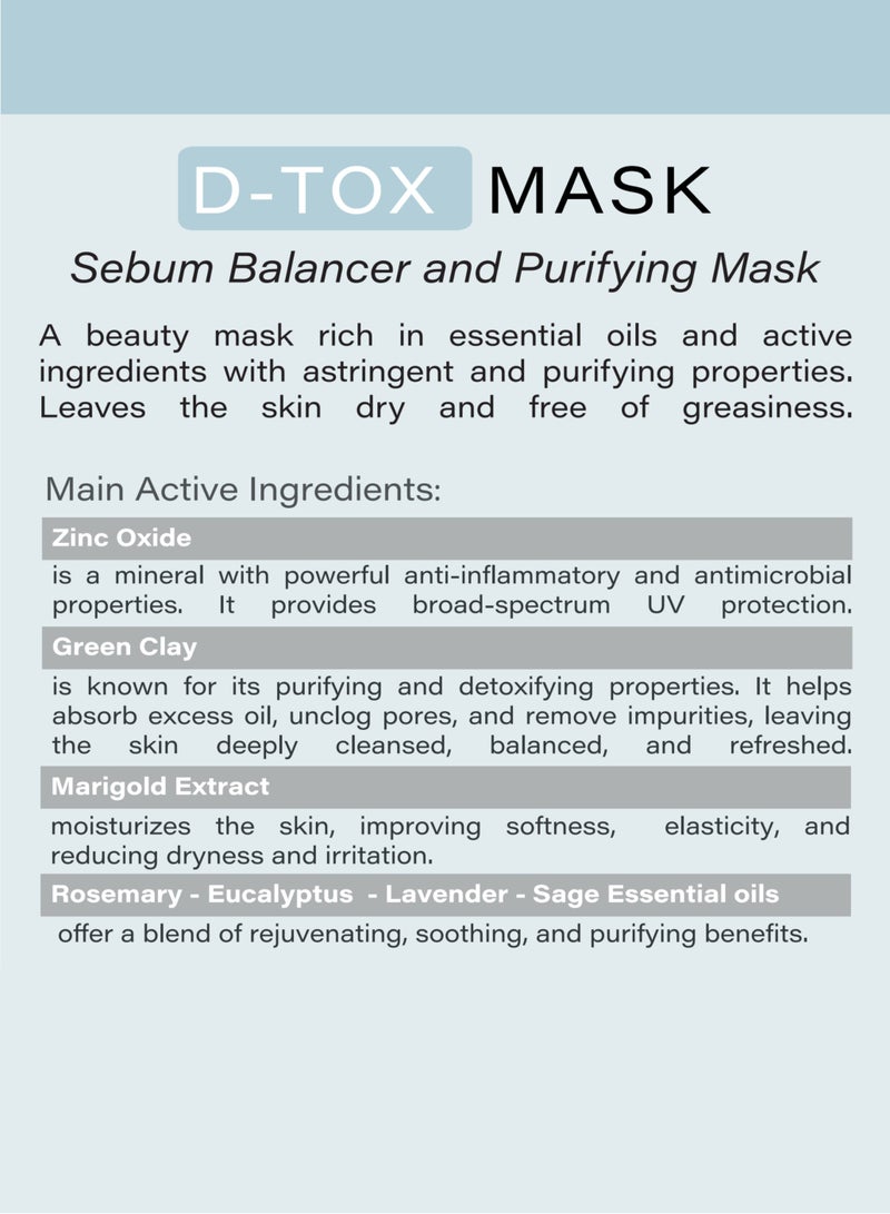 Bioesthe D-TOX MASK - Purifying & Sebum-Regulating Beauty Mask with Essential Oils & Natural Ingredients – 100ml - Image 4