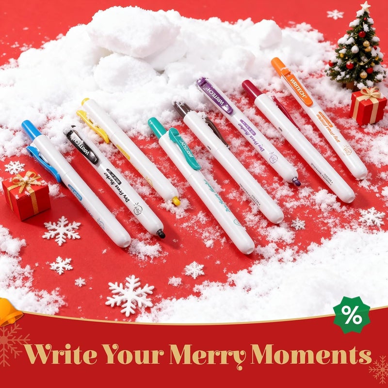 WRITECH Retractable Dry Erase Markers: Fine Tip Assorted Colors Low Odor Multi Colored Set Refillable Clickable Multicolor Thin Point Whiteboard Marker Bulk 12ct No Bleed Smear - Image 2