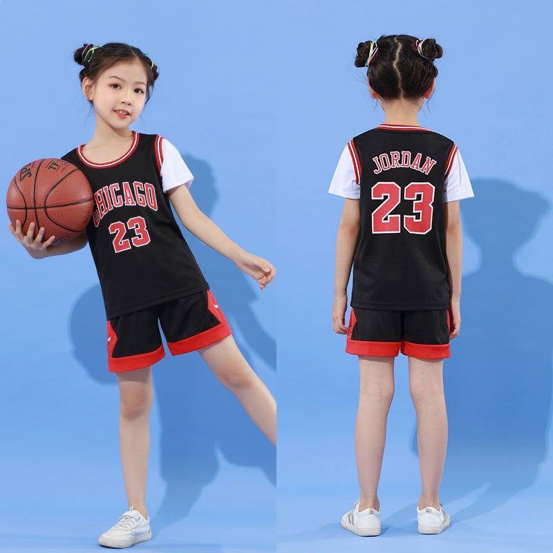 Parent-Child Children'S Adult Basketball Uniform Suit Fake Two-Piece Male And Female Student Summer Training Sports Short-Sleeved Jersey - Image 3