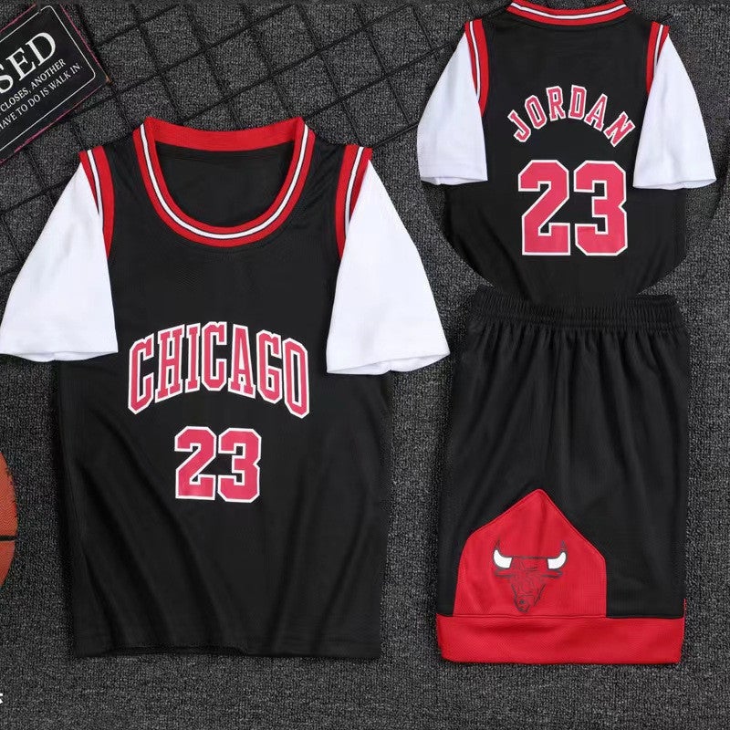 Parent-Child Children'S Adult Basketball Uniform Suit Fake Two-Piece Male And Female Student Summer Training Sports Short-Sleeved Jersey - Image 2