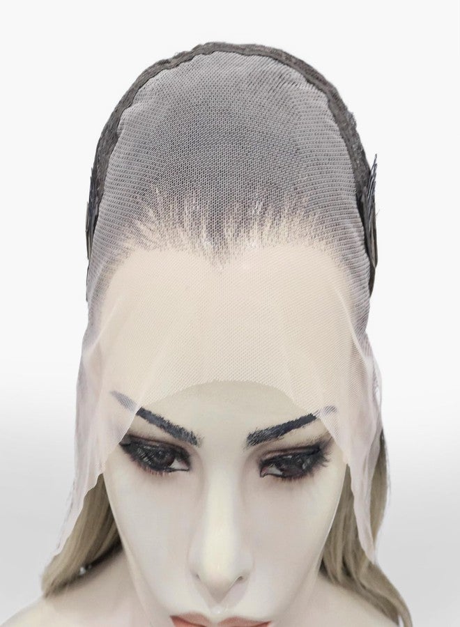 IMSTYLE 13x4 Synthetic Lace Front Aneisa Sunkiss Brown and Blonde Highlight Free Part Lace Front Synthetic Natural Hairline Long Wavy 24 Inches Wig (Aneisa Sunkiss Brown and Blonde) - Image 4
