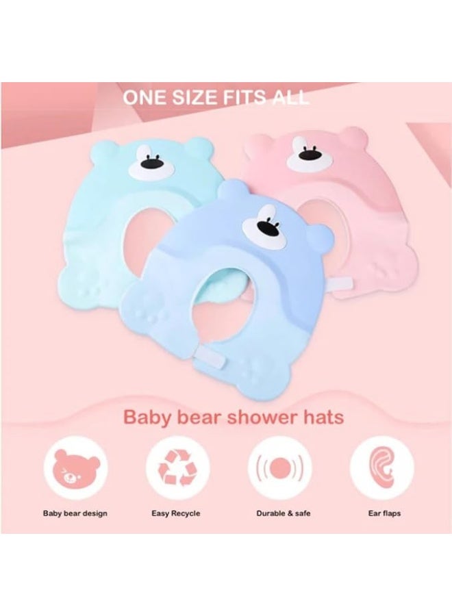 Adjustable Silicone Shampoo Cap, Soft Waterproof Shampoo Cap with Earmuffs, Protective Shower Cap for Hair Washing, Keeps Water Out of Eyes During Bath Time (Pink) - Image 5