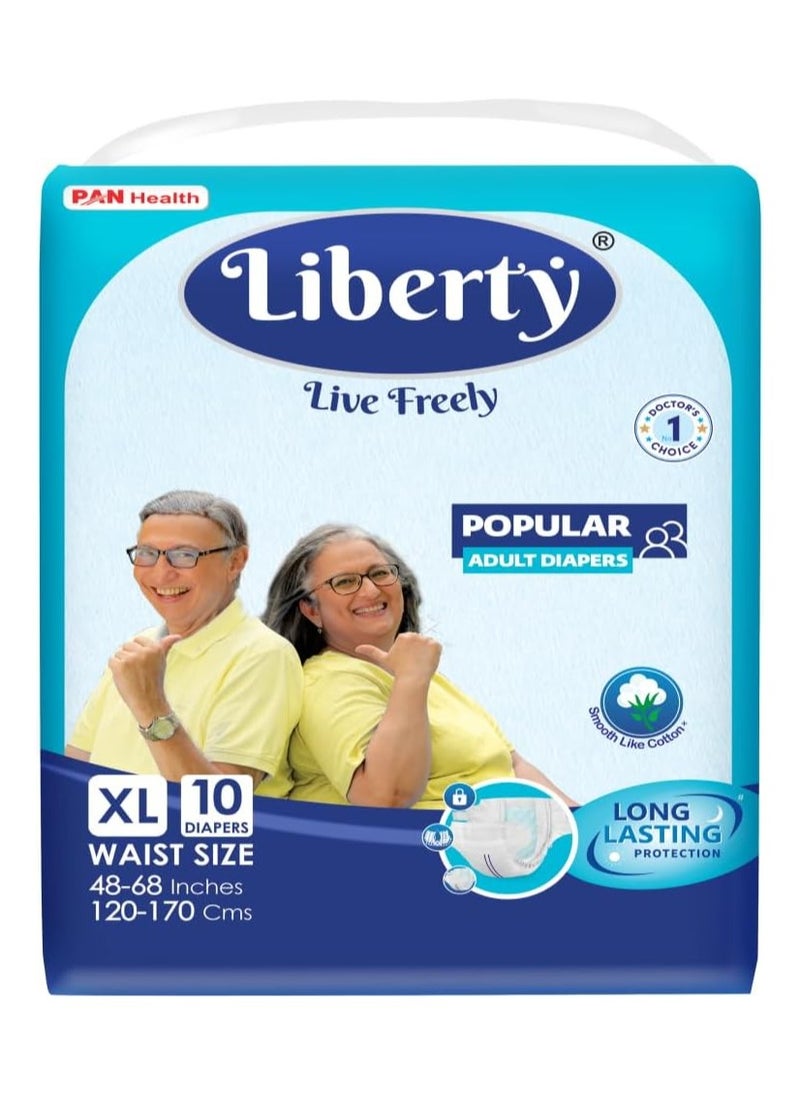 Liberty حفاضات الكبار Liberty Eco - مقاس كبير جدًا (48-68 بوصة) 10 وحدات  - Image 1