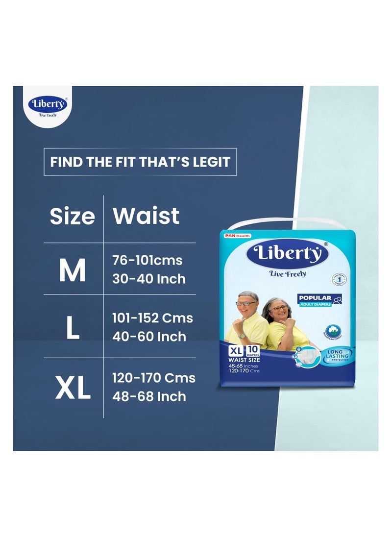 Liberty حفاضات الكبار Liberty Eco - مقاس كبير جدًا (48-68 بوصة) 10 وحدات  - Image 3