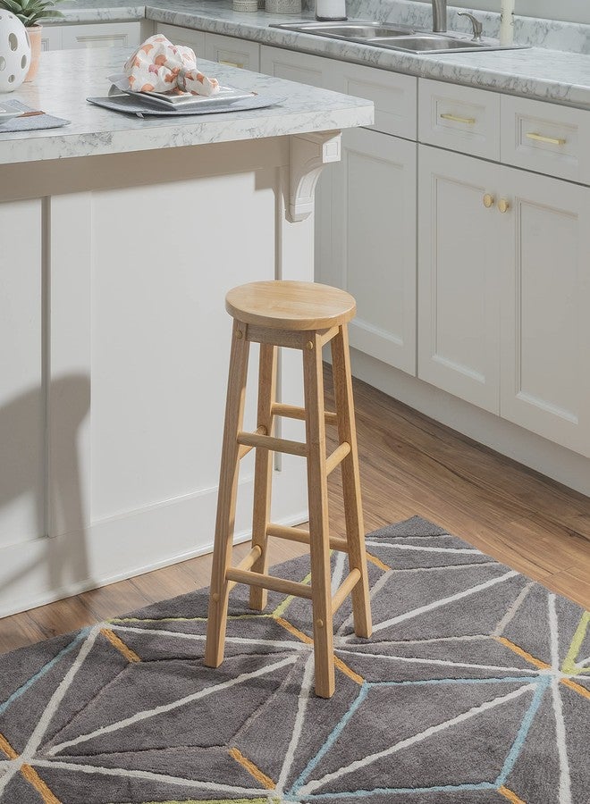 Linon Natural Barstool with Round Seat, 24-Inch - Image 3