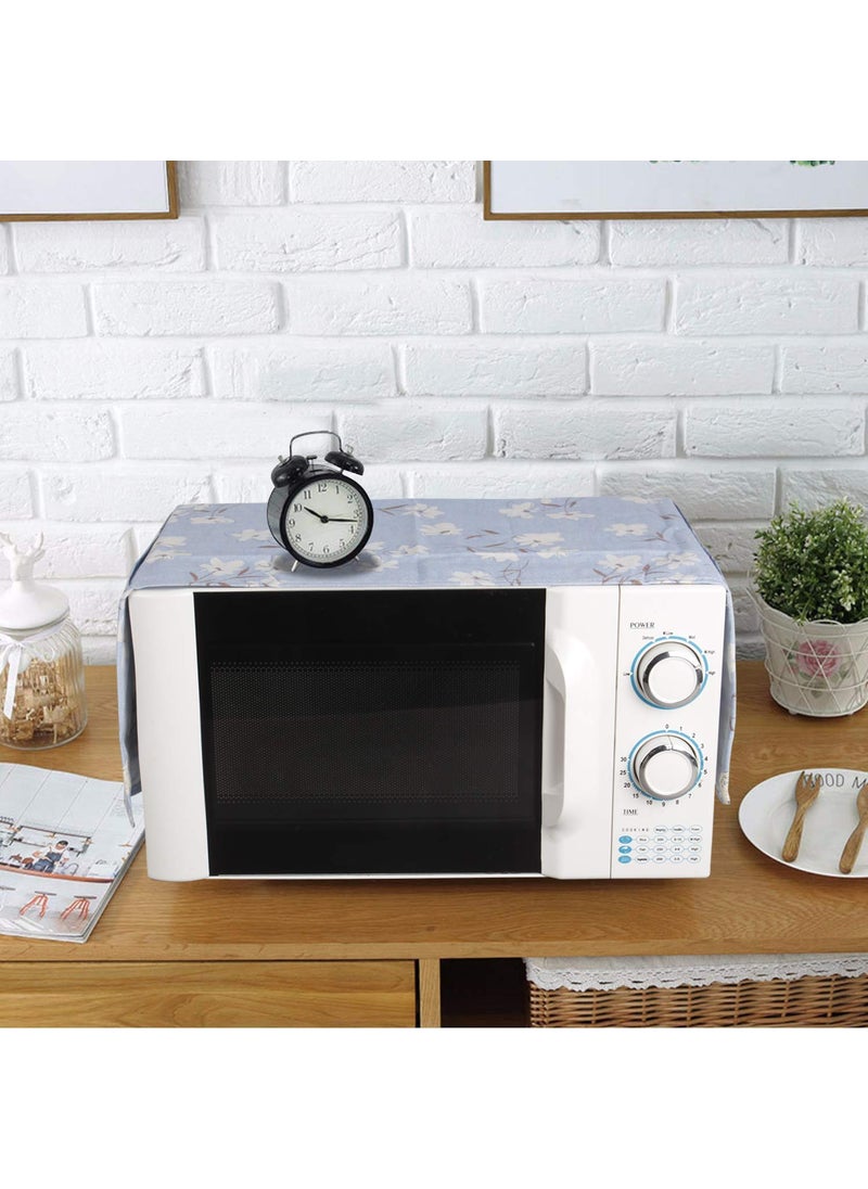 svk dream SVK Dream Microwave Oven Dust Proof Cover with Side Pouch Bag Cotton Linen Kitchen Storage Bags 85 x 35 cm Random Color  - Image 4