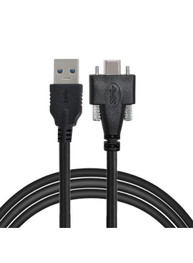 Nfhk Elbow-shaped Industrial Camera Locking Panel With Screws Usb 3.1 Type-c To Usb3.0 Male Data Cable - Image 1