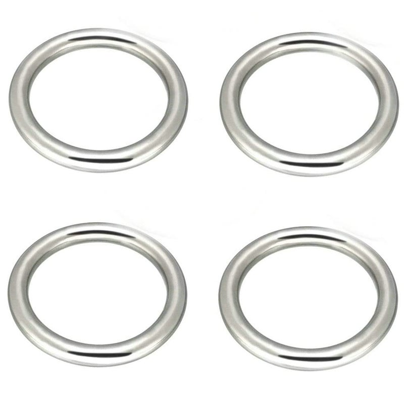 Generic 4 Pieces Stainless Steel 316 Round Ring Welded 5/32" x1-3/16 (4mm x 30mm) Marine Grade O- Ring  - Image 1