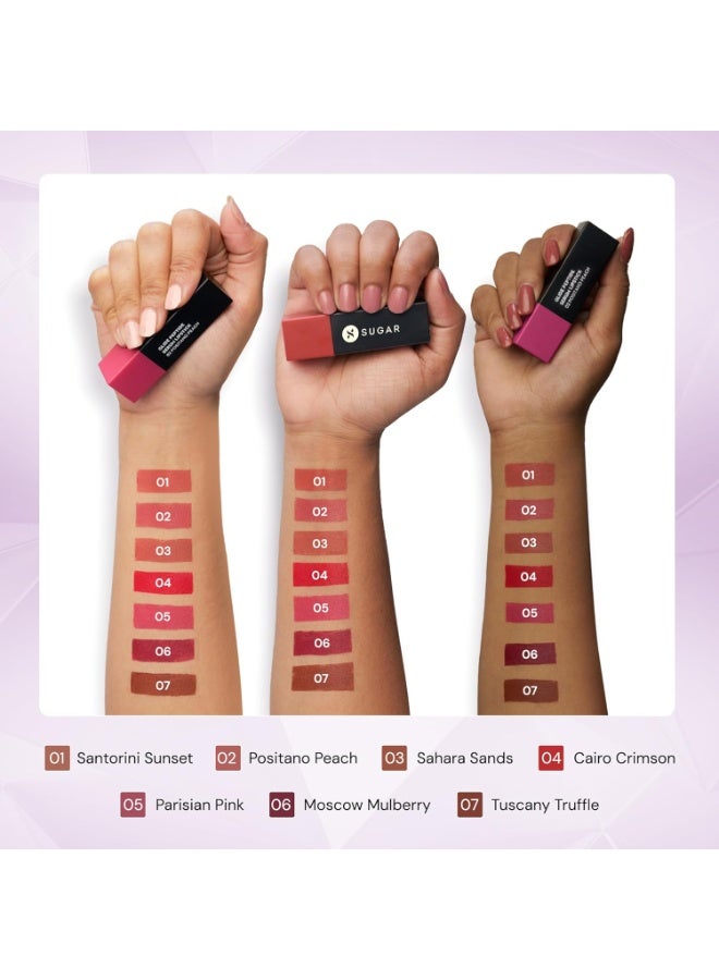 شوجر كوزماتيكس أحمر شفاه جلايد ببتيد سيروم من سوغار كوزمتكس، بحمض الهيالورونيك وفيتامين هـ | لمسة نهائية مخملية مطفية | يدوم طويلًا وغني بالألوان | تغطية كاملة بلمسة واحدة | 4.2 غرام - 05 وردي باريسي - Image 3