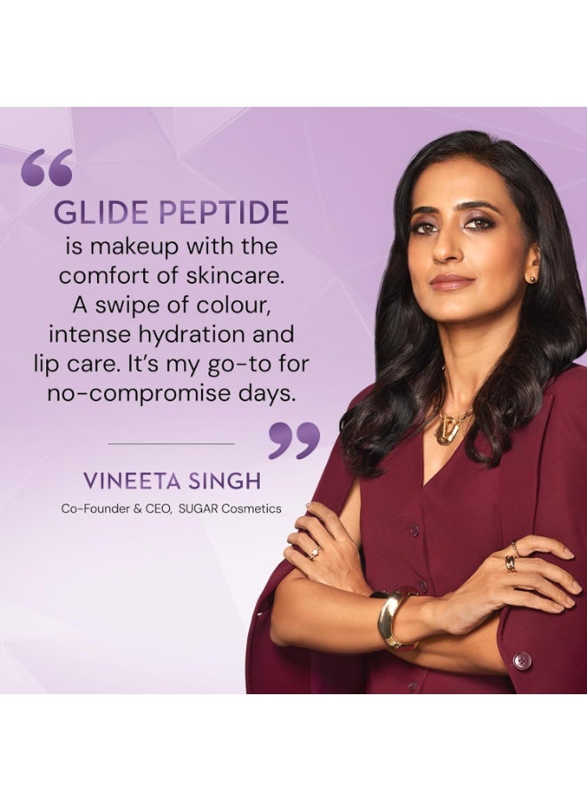 شوجر كوزماتيكس أحمر شفاه جلايد ببتيد سيروم من سوغار كوزمتكس، بحمض الهيالورونيك وفيتامين هـ | لمسة نهائية مخملية مطفية | يدوم طويلًا وغني بالألوان | تغطية كاملة بلمسة واحدة | 4.2 غرام - 05 وردي باريسي - Image 4