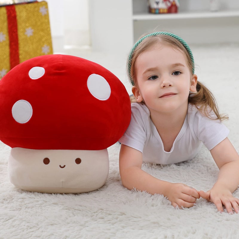 WeBingo Mushroom Plush Pillow, 9 Inch Cute Large Mushroom Decor Stuffed Animal Plushies Stuffy for Girl Boy Kid Adult, Giant Big Jumbo Soft Toy Gift for Birthday Christmas Valentine's Day - Image 3