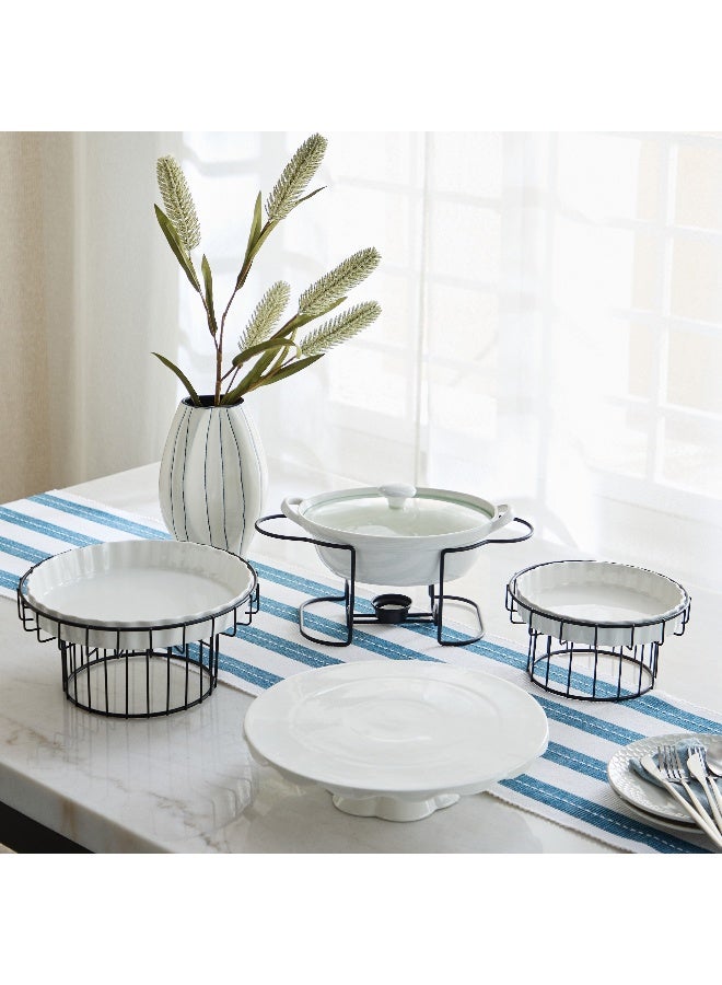 Home Box Muffin Server with Stand - White and Black - Image 5