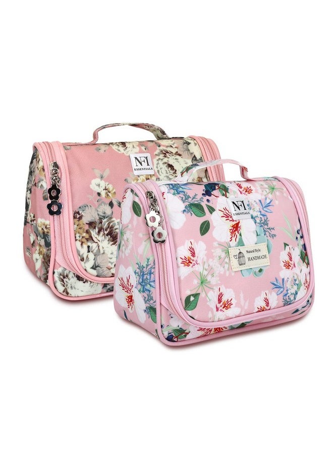 NFI essentials NFI essentials Set of 2 Multifunctional Cosmetic Bag with Hook for Travel, Make up Organiser Storage, Cosmetic Pouch, Vanity Bag for Ladies  - Image 1