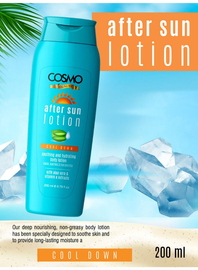COSMO Cool Down After Sun Soothing & Hydrating Lotion For Unisex, 200ML - Image 2