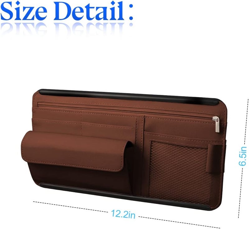 zipelo Car Sun Visor Organizer with Multi-Pocket Storage - Image 2