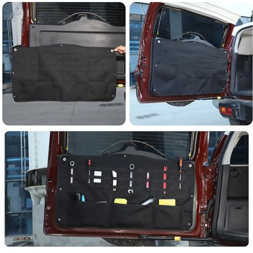 HAPPYHORSE FJ Cruiser 2007-2021 Tailgate Storage Bag, Black, 3-Compartment, Scratchproof, Car Trunk Organizer - Image 3