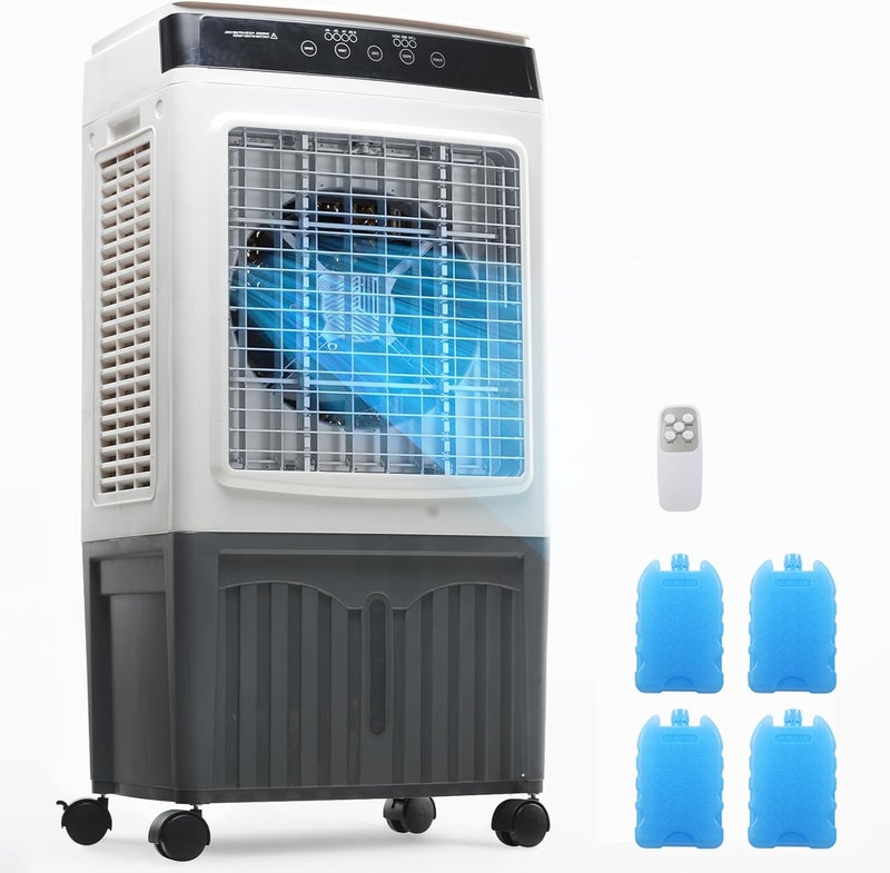TDOO Portable Evaporative Cooler, 4800 CFM Swamp Cooler with 40L Tank, 120° Oscillation, 3 Speeds & Remote Control for Large Room, Garage, Yard, Commercial Use (40 Liters) - Image 1