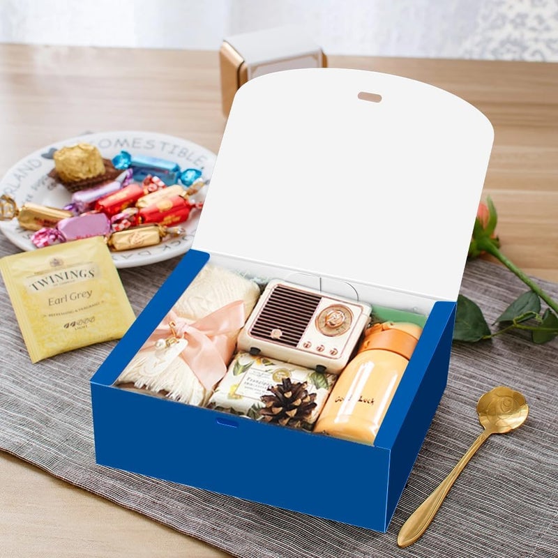 PEKGRIL 15 PCs Gift Boxes with Lids, Blue 10X8X4 Inch Gift Boxes, Bridesmaid Proposal Box with Ribbon, Kraft Paper Boxes for Wedding, Packaging, Present, Birthday, Christmas, Party - Image 2