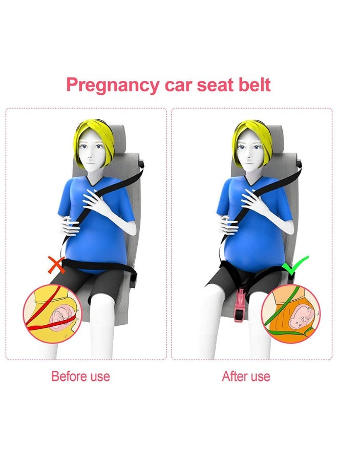 Pregnancy Car Seat Belt Adjuster | Pregnancy Seat Belt Stabilizer for Safe & Comfortable Travel – Protects Belly & Fetus, Easy to Install, Universal Fit—Pink - Image 3
